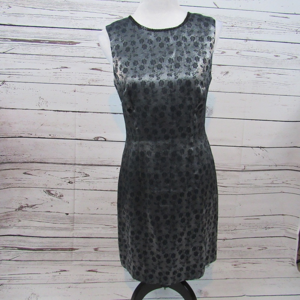 CDC Caren Desiree Company metallic gray cocktail party dress